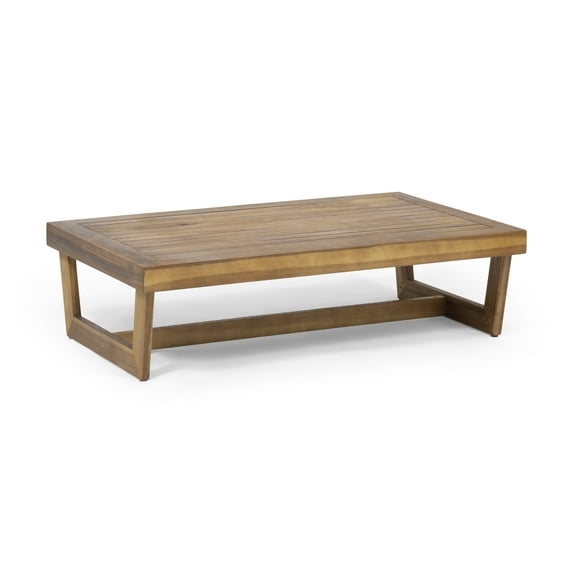 GDF Studio Elloree Outdoor Acacia Wood Coffee Table, Teak