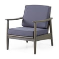 thumbnail image 1 of GDF Studio Emmry Outdoor Acacia Wood Club Chair, Gray and Dark Gray, 1 of 7