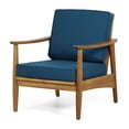 thumbnail image 1 of GDF Studio Emmry Outdoor Acacia Wood Club Chair, Teak and Dark Teal, 1 of 7