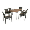 thumbnail image 1 of GDF Studio Erma Outdoor Aluminum 7 Piece Dining Set, Gray Mesh, 1 of 10