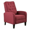 thumbnail image 1 of GDF Studio Esplanade Contemporary Fabric Tufted Pushback Recliner, Deep Red and Dark Brown, 1 of 7