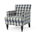 thumbnail image 1 of GDF Studio Eve Contemporary Fabric Upholstered Club Chair with Nailhead Trim, Blue Checkerboard, 1 of 6