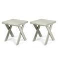 thumbnail image 1 of GDF Studio Farrells Indoor/Outdoor Acacia Wood Side Table, Sandblasted Light Gray, Set of 2, 1 of 6