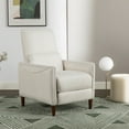 thumbnail image 1 of GDF Studio Fatigue-Reliever Recliner Chair with Rubber Wood Legs & Adjustable Footrest, Beige, 1 of 13