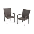 thumbnail image 1 of GDF Studio Ferndale Outdoor Wicker Stacking Dining Chairs, Set of 2, Multibrown, 1 of 13