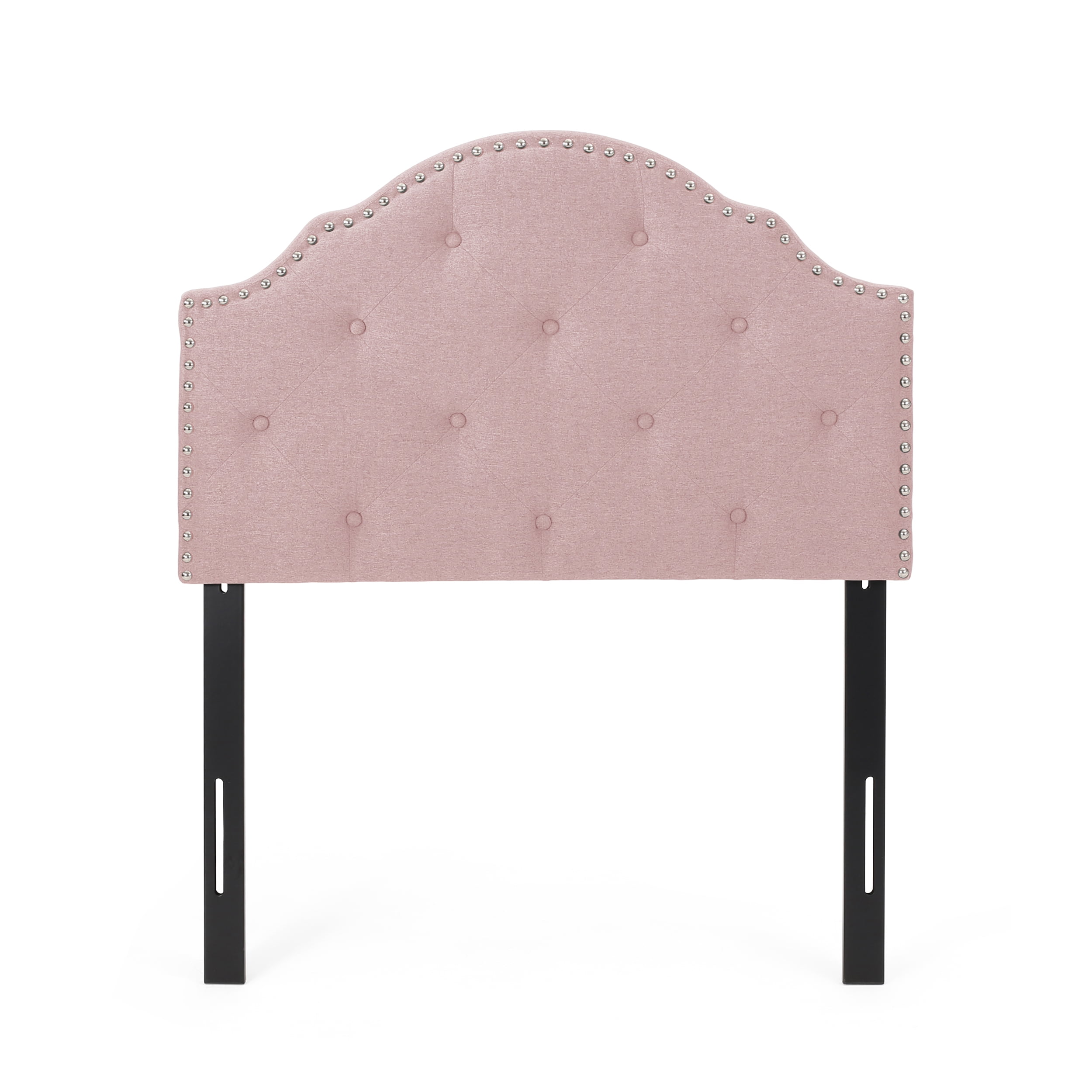 GDF Studio Flanner Contemporary Fabric Upholstered Twin Headboard, Light Blush