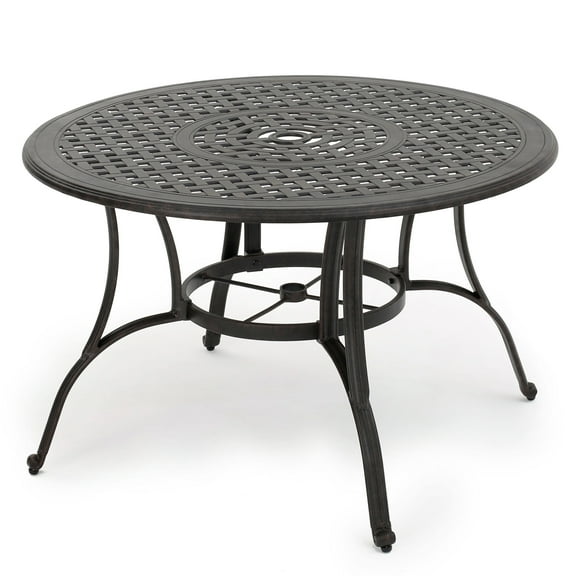 GDF Studio Fonzo Outdoor Cast Aluminum Dining Table, Bronze