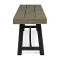 thumbnail image 1 of Christopher Knight Home Toby Outdoor Acacia Wood Bench, Sandblast Gray Finish and Black, 1 of 9