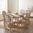 thumbnail image 1 of Christopher Knight Home 7-Piece French Country Extendable Dining Table with Upholstered Chairs, Natural+Blue Plaid, 1 of 16