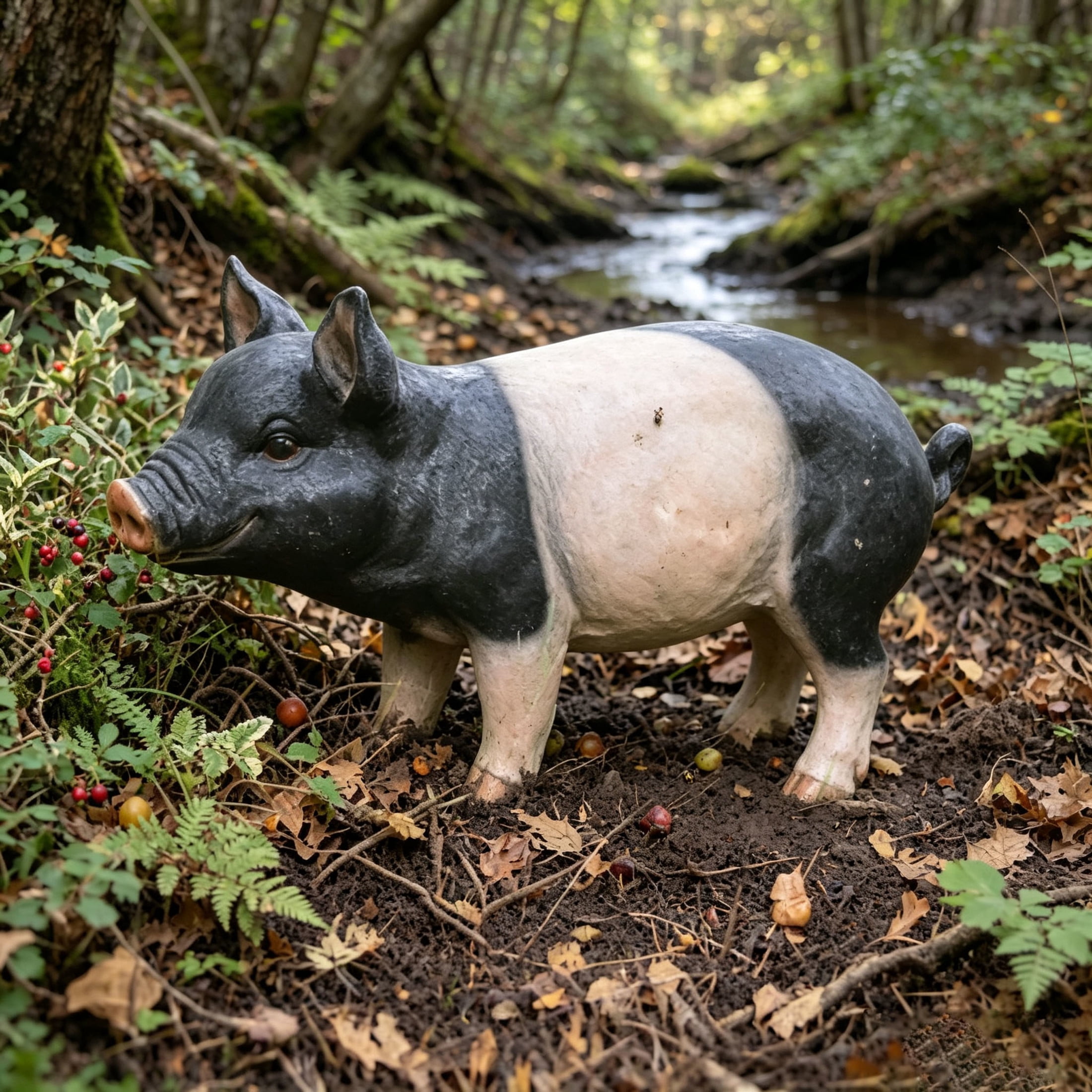 GDF Studio Garden Pig Resin Indoor/Outdoor Guardian Statue, Weather-Resistant Decor Figurine for Garden & Courtyard