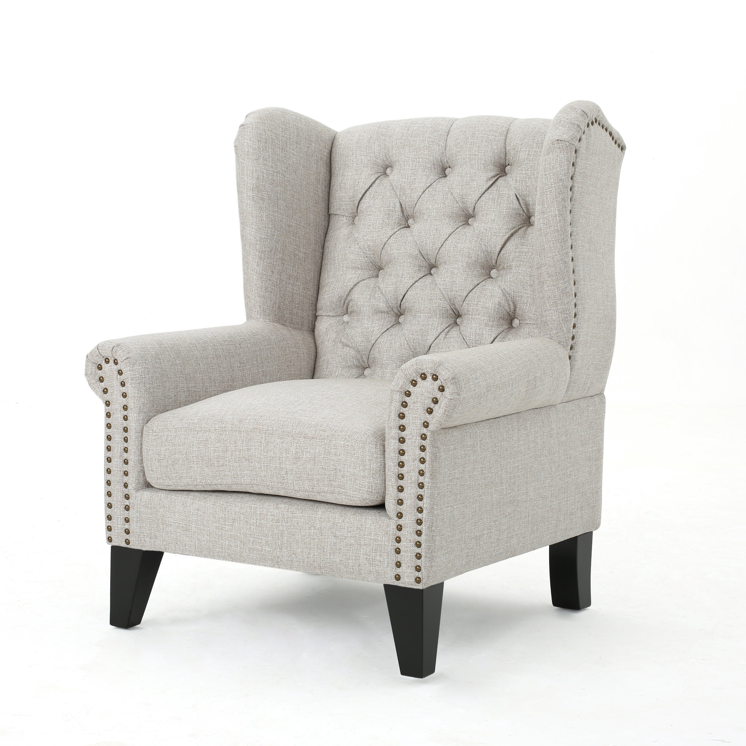 GDF Studio Gastman Contemporary Fabric Tufted Wingback Accent Chair ...