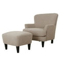 thumbnail image 1 of GDF Studio Gerald Contemporary Boucle Upholstered Club Chair and Ottoman Set, Stone and Matte Black, 1 of 11