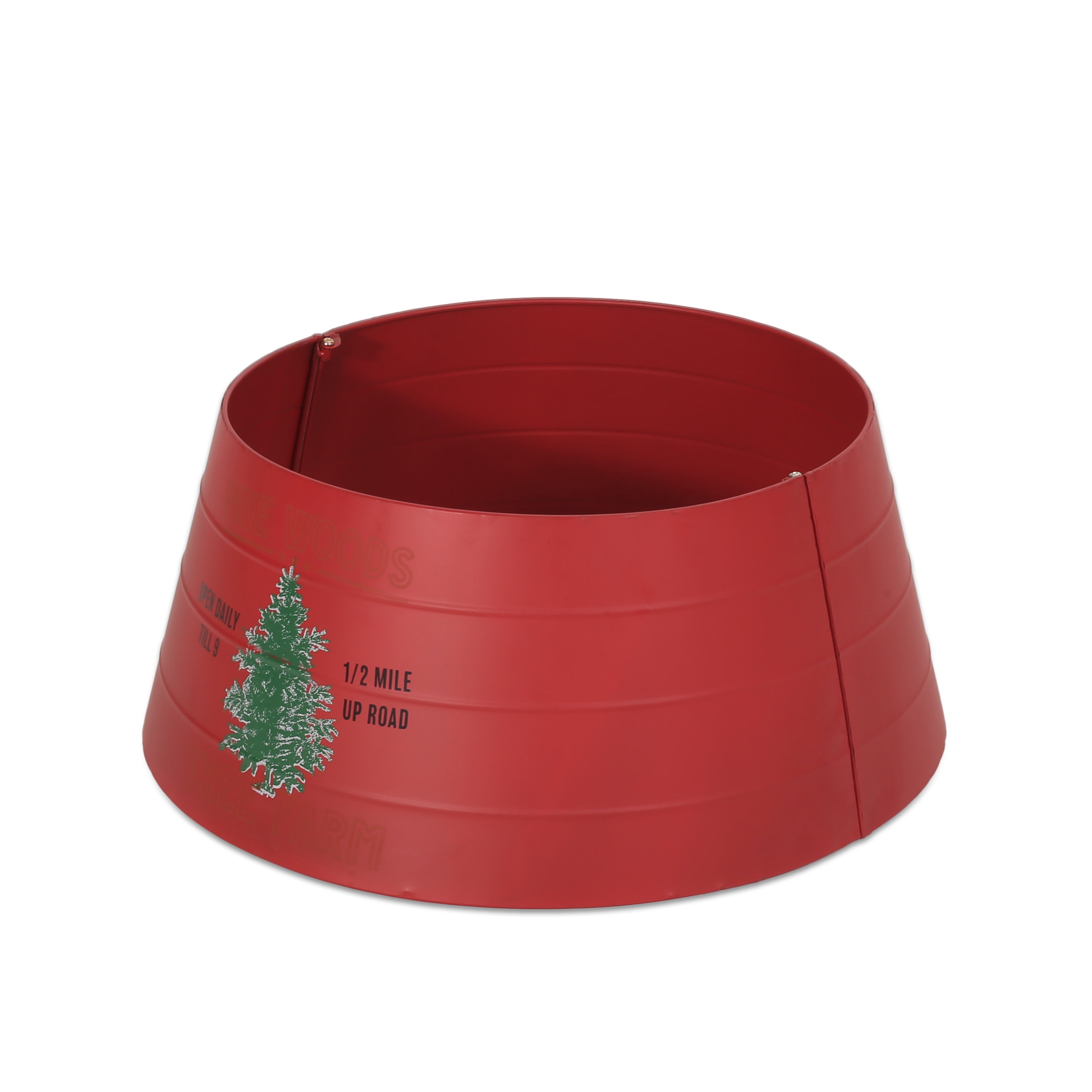 GDF Studio Gilmanton Iron Christmas Tree Collar, Red