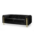 thumbnail image 1 of GDF Studio Giovanna Modern Glam Velvet Tufted 3 Seater Sofa, Black and Gold, 1 of 6