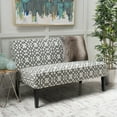 thumbnail image 1 of GDF Studio Gravina Contemporary Fabric Loveseat, Geometric Gray and Matte Black, 1 of 6