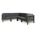 thumbnail image 1 of GDF Studio Great Outdoor Acacia Wood 5 Seater Sectional Sofa Set with Water-Resistant Cushions, Gray, 1 of 10