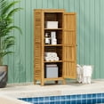 thumbnail image 1 of GDF Studio Grella Outdoor Storage Cabinet, Acacia Wood, Teak finish, 1 of 14