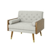 GDF Studio Greta Mid Century Modern Fabric Club Chair, Beige