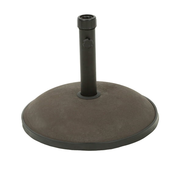 GDF Studio Gretna Outdoor 33 lbs Circular Concrete Umbrella Base, Brown and Black