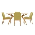 thumbnail image 1 of GDF Studio Hampton Mid Century Modern Fabric Upholstered 5 Piece Dining Set, Green Tea and Natural Oak, 1 of 13