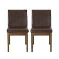 thumbnail image 1 of GDF Studio Hampton Mid Century Modern Upholstered Dining Chairs, Set of 2, Dark Brown Faux Leather and Walnut, 1 of 8