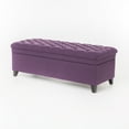 thumbnail image 1 of GDF Studio Heathbrooke Contemporary Tufted Storage Ottoman, Purple and Dark Brown, 1 of 11