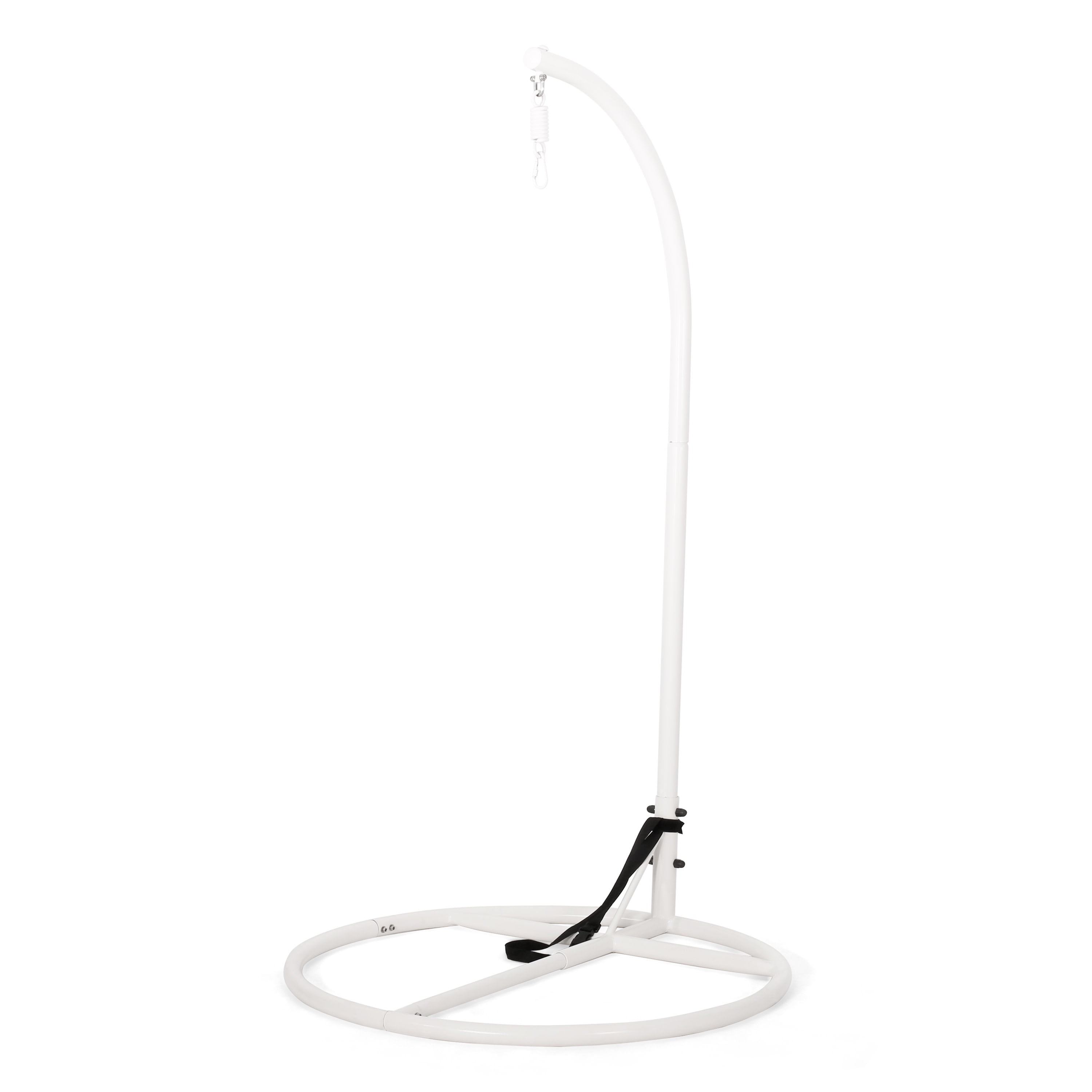 White Powder-Coated Iron Indoor/Outdoor Hanging Chair Stand