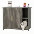 thumbnail image 1 of GDF Studio Hidden Cat Litter Box Enclosure Furniture with Power Strip, Large Dog-Proof Cabinet, Gray, 1 of 9