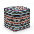 thumbnail image 1 of GDF Studio Hilliard Boho Handcrafted Peruvian Print Cube Pouf, Multi-Colored and Yellow, 1 of 5