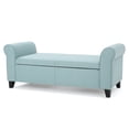 thumbnail image 1 of GDF Studio Hilton Contemporary Upholstered Storage Ottoman Bench, Light Blue Fabric, 1 of 6
