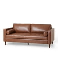 thumbnail image 1 of GDF Studio Hixon Contemporary Tufted 3 Seater Sofa, Cognac Brown and Espresso, 1 of 8
