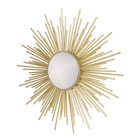 GDF Studio Holasek Modern Glam Iron Sunburst Wall Mirror, Gold