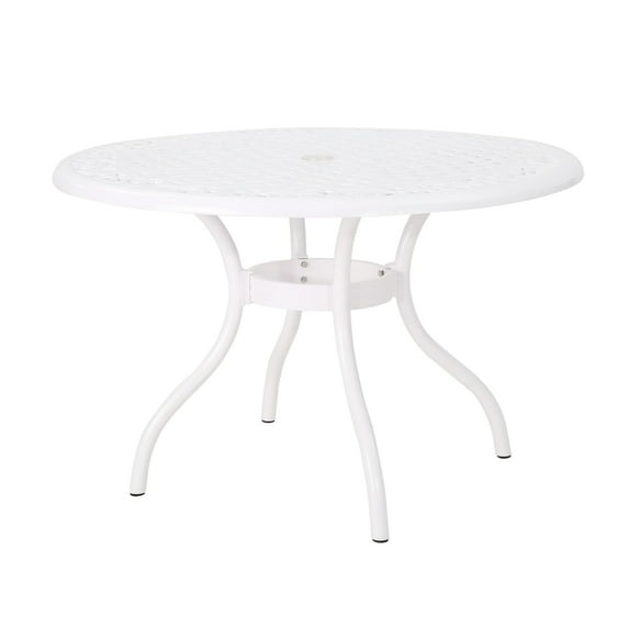 GDF Studio Honolulu Outdoor Aluminum Round Table, White