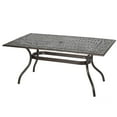 thumbnail image 1 of GDF Studio Honolulu Traditional Outdoor Aluminum Rectangular Dining Table, Hammered Bronze, 1 of 12
