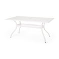 thumbnail image 1 of GDF Studio Honolulu Traditional Outdoor Aluminum Rectangular Dining Table, White, 1 of 10