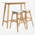 thumbnail image 1 of GDF Studio Hosk Light Beige Fabric/ Natural Oak Finish Rectangular 3 Piece Bar Set, 1 of 9