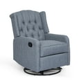 thumbnail image 1 of GDF Studio Houck Contemporary Fabric Tufted Wingback Swivel Recliner, Charcoal and Black, 1 of 12