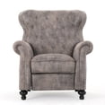 thumbnail image 1 of GDF Studio Inka Contemporary Upholstered Tufted Pushback Recliner, Warm Stone and Dark Brown, 1 of 11