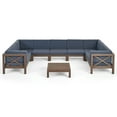 thumbnail image 1 of GDF Studio Isabella Outdoor 9 Seater Acacia Wood Sectional Sofa Set, Gray and Dark Gray, 1 of 12