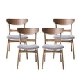 thumbnail image 1 of GDF Studio Isador Mid Century Modern Fabric Dining Chairs, Set of 4, Dark Gray and Walnut, 1 of 9