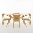 thumbnail image 1 of GDF Studio Isador Mid Century Modern Fabric Upholstered Wood 5 Piece Dining, Green Tea and Natural Oak, 1 of 5