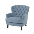 thumbnail image 1 of GDF Studio Ishtar Contemporary Tufted Club Chair with Nailhead Trim, Light Blue Fabric and Matte Black, 1 of 11