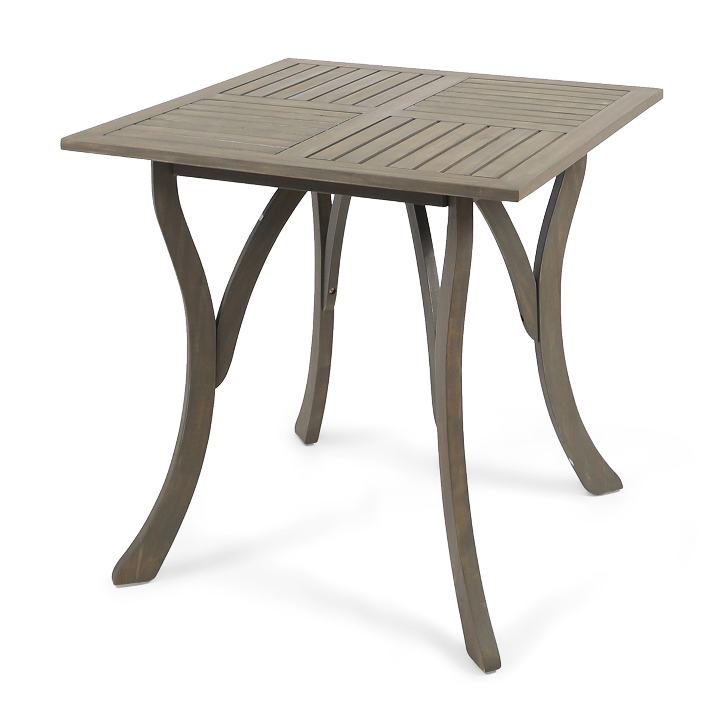 Gray Acacia Wood Square Outdoor Dining Table