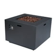 thumbnail image 1 of GDF Studio Jasmine Outdoor 50,000 BTU Iron 33 Inch Square Fire Pit, Dark Gray, 1 of 9