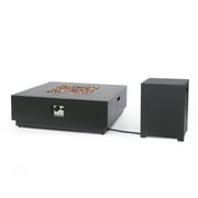 GDF Studio Jasmine Outdoor 50,000 BTU Square Fire Pit with Tank Holder, Brushed Brown