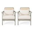 thumbnail image 1 of GDF Studio Jatas Outdoor Patio Club Chairs, Acacia Wood, Grey, 1 of 13