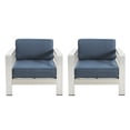 thumbnail image 1 of GDF Studio Jensen Outdoor Patio Club Chairs with Blue Cushions, Set of 2, 1 of 5
