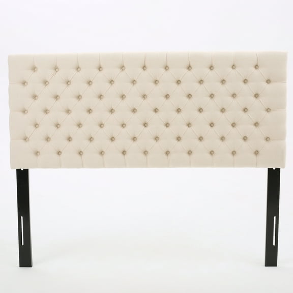 GDF Studio Jezebel Fabric Tufted Queen/Full Headboard, Beige