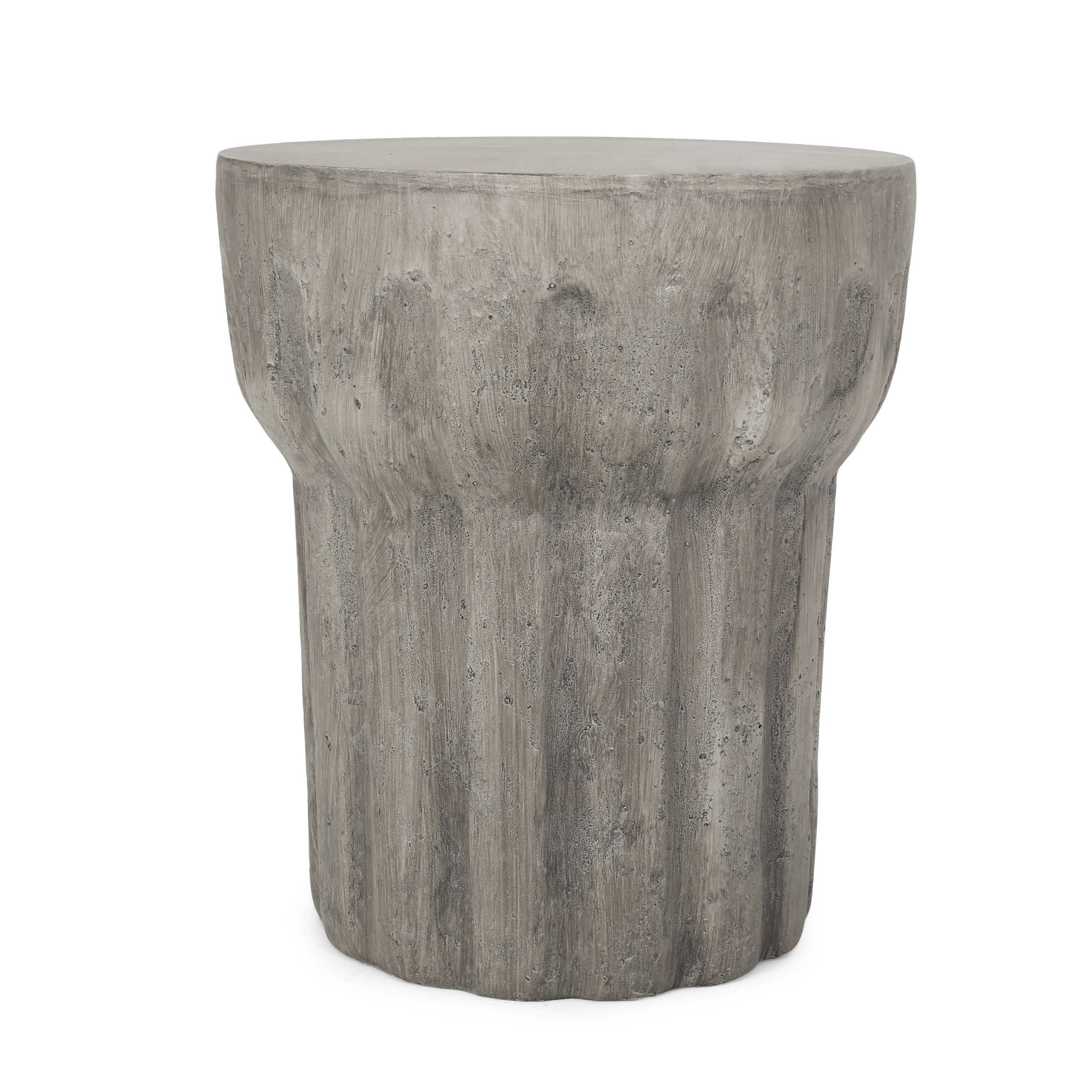 Contemporary Round Lightweight Concrete Drum Side Table