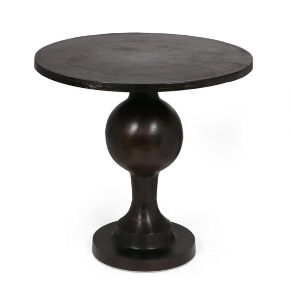 GDF Studio Joni Modern Handmade Aluminum Circular Dining Table, Raw Bronze